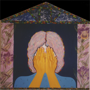 "Nobody's Home" - 26" x 26" - acrylic/collage - $1,100