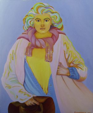 "Wrangler" - 41.5" x 35"  oils - Not For Sale